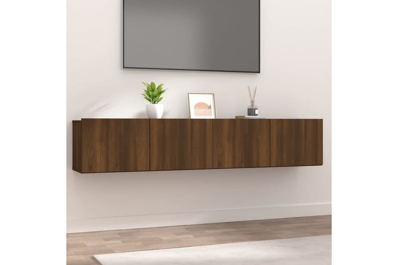 beBasic tv-skabe 2 stk. 80x30x30 cm konstrueret træ brun egetræsfarve - Brun - TV-borde