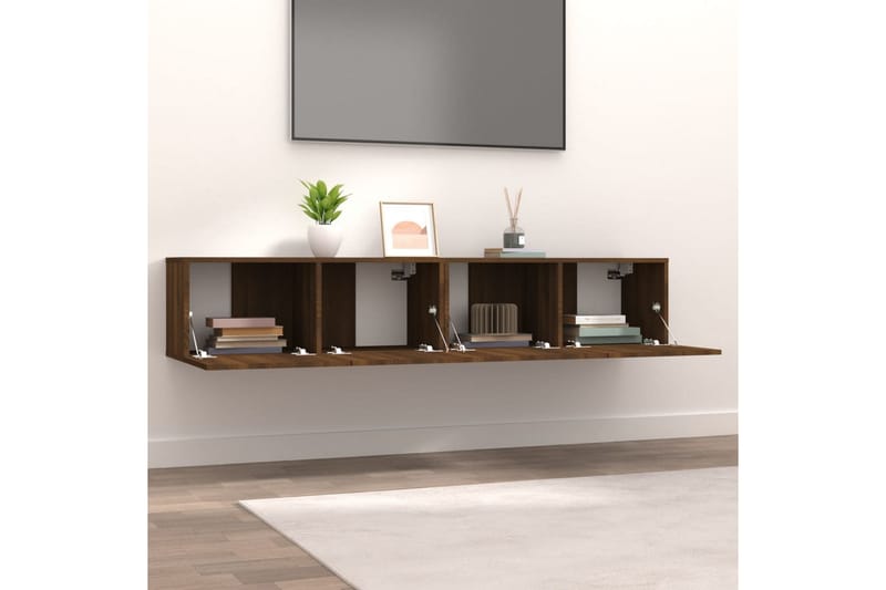 beBasic tv-skabe 2 stk. 80x30x30 cm konstrueret træ brun egetræsfarve - Brun - Møbler - TV borde & mediemøbler - TV-borde