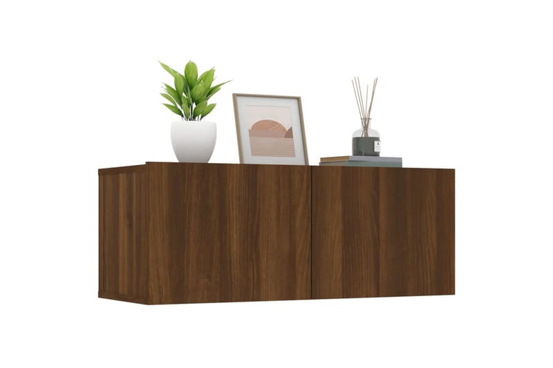 beBasic tv-skabe 2 stk. 80x30x30 cm konstrueret træ brun egetræsfarve - Brun - Møbler - TV borde & mediemøbler - TV-borde