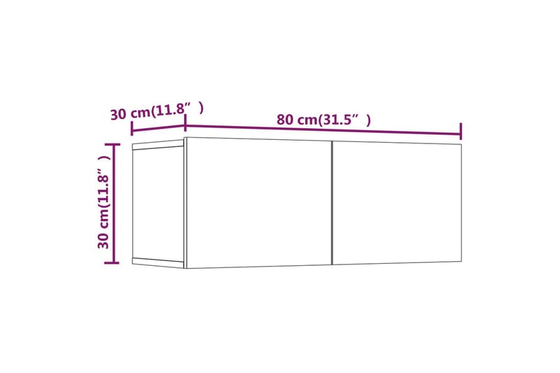 beBasic tv-skabe 2 stk. 80x30x30 cm konstrueret træ brun egetræsfarve - Brun - Møbler - TV borde & mediemøbler - TV-borde
