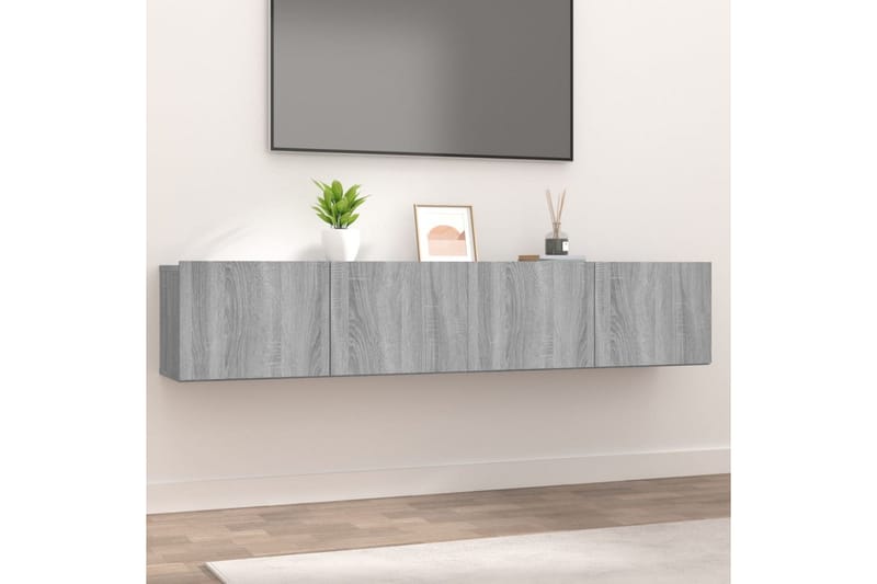 beBasic tv-skabe 2 stk. 80x30x30 cm konstrueret træ grå sonoma-eg - GrÃ¥ - TV-borde