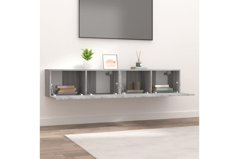 beBasic tv-skabe 2 stk. 80x30x30 cm konstrueret træ grå sonoma-eg - GrÃ¥ - TV-borde