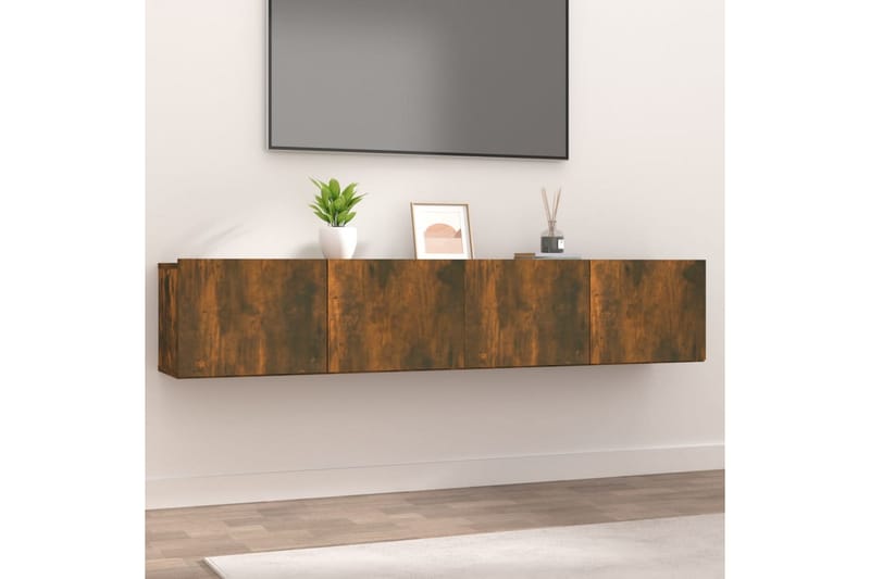 beBasic tv-skabe 2 stk. 80x30x30 cm konstrueret træ røget egetræ - Brun - TV-borde