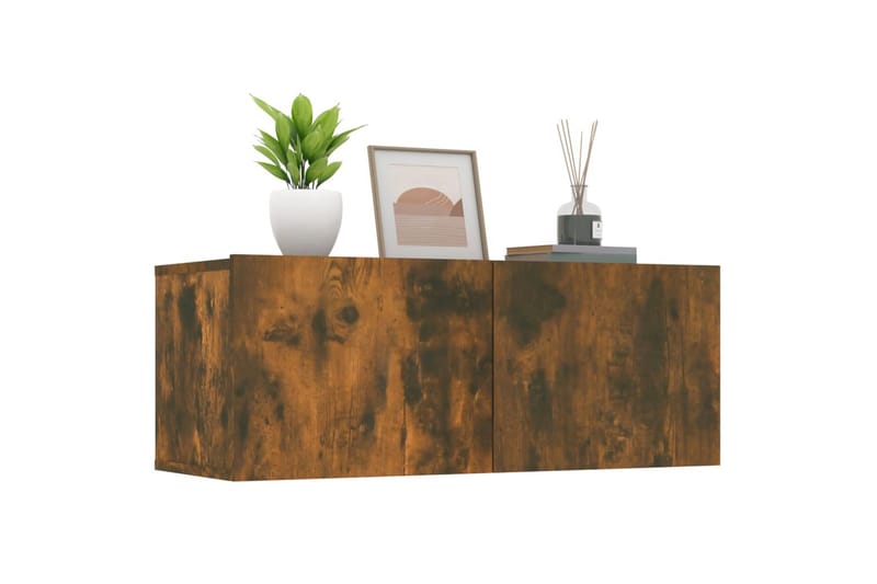 beBasic tv-skabe 2 stk. 80x30x30 cm konstrueret træ røget egetræ - Brun - Møbler - TV borde & mediemøbler - TV-borde