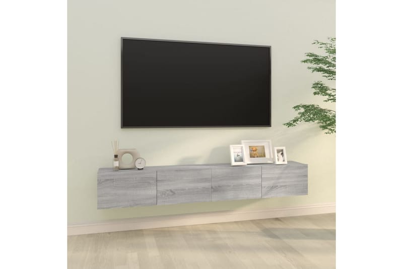 beBasic tv-skabe til væg 2 stk. 100x30x30 cm konstrueret træ grå sonoma - GrÃ¥ - TV-borde