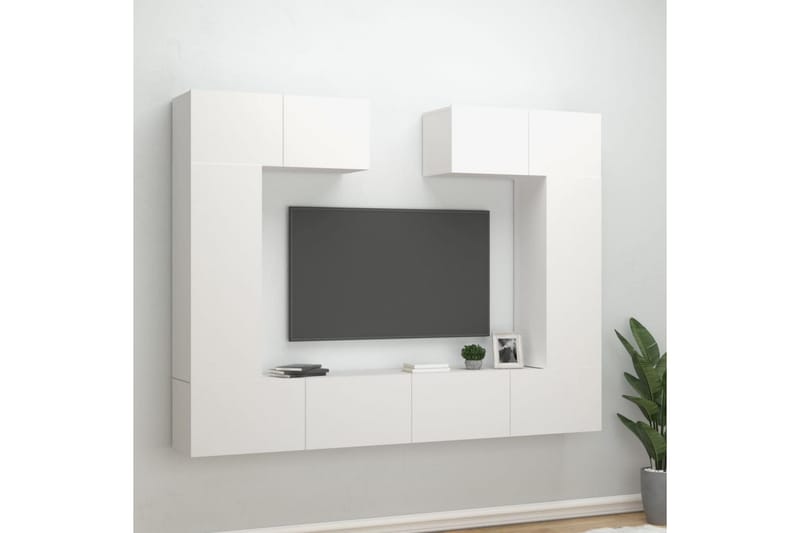 beBasic tv-skabssæt 6 dele konstrueret træ hvid - Hvid - Møbler - TV borde & mediemøbler - TV-borde