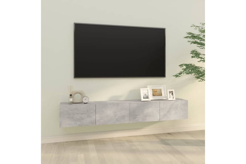beBasic væghængte tv-skabe 2 stk. 100x30x30 cm konstrueret træ betongrå - GrÃ¥ - TV-borde