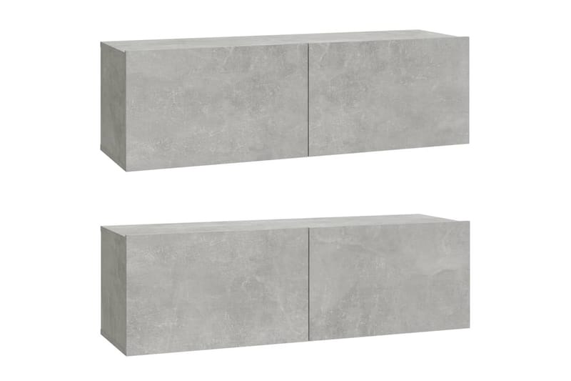 beBasic væghængte tv-skabe 2 stk. 100x30x30 cm konstrueret træ betongrå - GrÃ¥ - Møbler - TV borde & mediemøbler - TV-borde