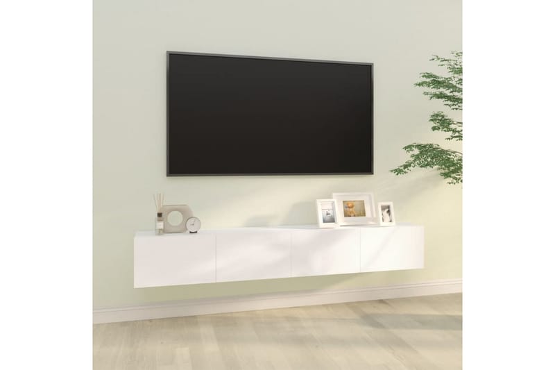 beBasic væghængte tv-skabe 2 stk. 100x30x30 cm konstrueret træ hvid - Hvid - Møbler - TV borde & mediemøbler - TV-borde