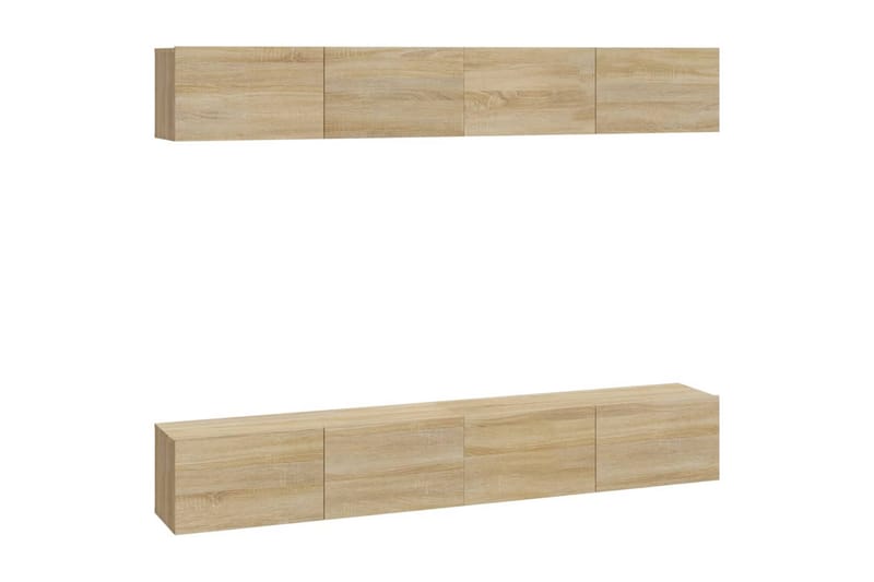 beBasic væghængte tv-skabe 4 stk. 100x30x30 cm sonoma-eg - Brun - Møbler - TV borde & mediemøbler - TV-borde