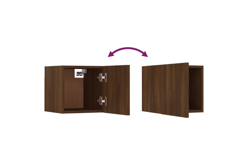 beBasic væghængte tv-skabe 8 stk. 30,5x30x30 cm brun egetræsfarve - Brun - Møbler - TV borde & mediemøbler - TV-borde