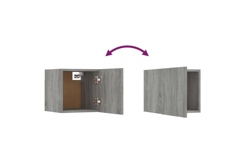 beBasic væghængte tv-skabe 8 stk. 30,5x30x30 cm grå sonoma-eg - GrÃ¥ - Møbler - TV borde & mediemøbler - TV-borde