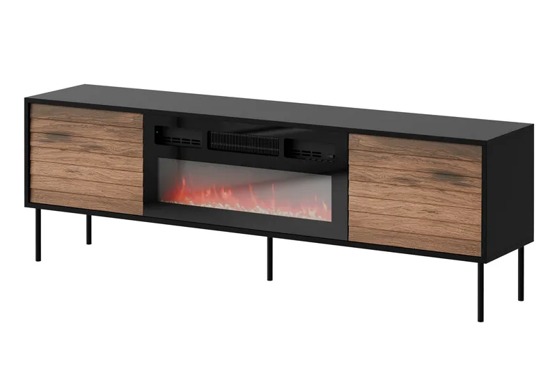 Belonger Tv-bord 180 cm, Sort/Valnød