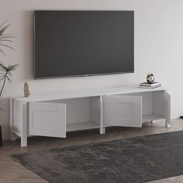 Belor Gulvstående TV-bænk 160 cm med Opbevaring i Malet Træ - Hvid - Møbler - TV borde & mediemøbler - TV-borde