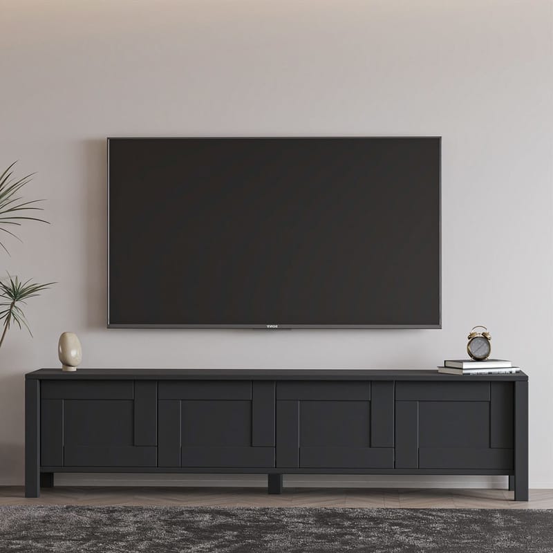 Belor TV-bænk 160x45x35 cm - Antracit - Møbler - TV borde & mediemøbler - TV-borde