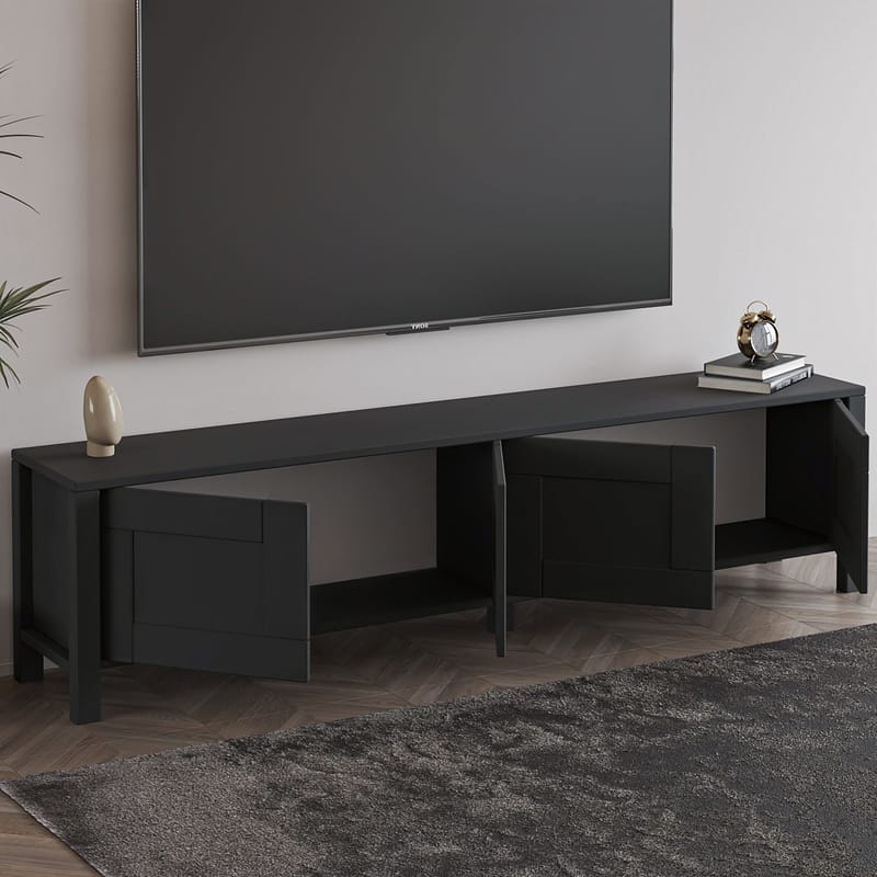 Belor TV-bænk 160x45x35 cm - Antracit - Møbler - TV borde & mediemøbler - TV-borde