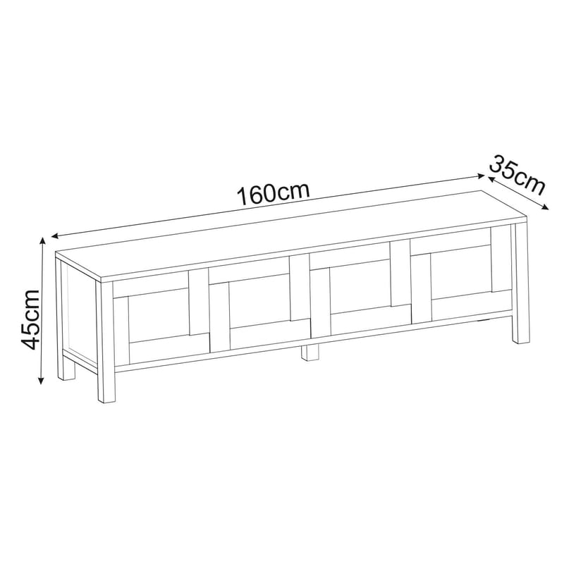 Belor TV-bænk 160x45x35 cm - Hvid - Møbler - TV borde & mediemøbler - TV-borde