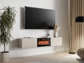 Berik tv-bænk 180 cm - beige og sort - Møbler - TV borde & mediemøbler - TV-borde