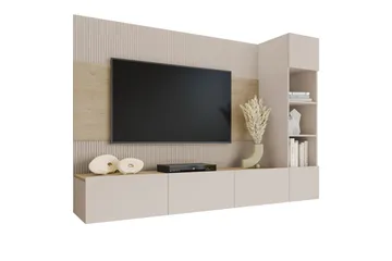 Bernice TV-skab 220x38 cm - Beige - Møbler - TV borde & mediemøbler - Tv-møbelsæt