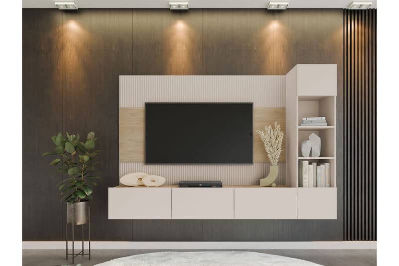 Bernice TV-skab 220x38 cm - Beige - Møbler - TV borde & mediemøbler - TV-skab