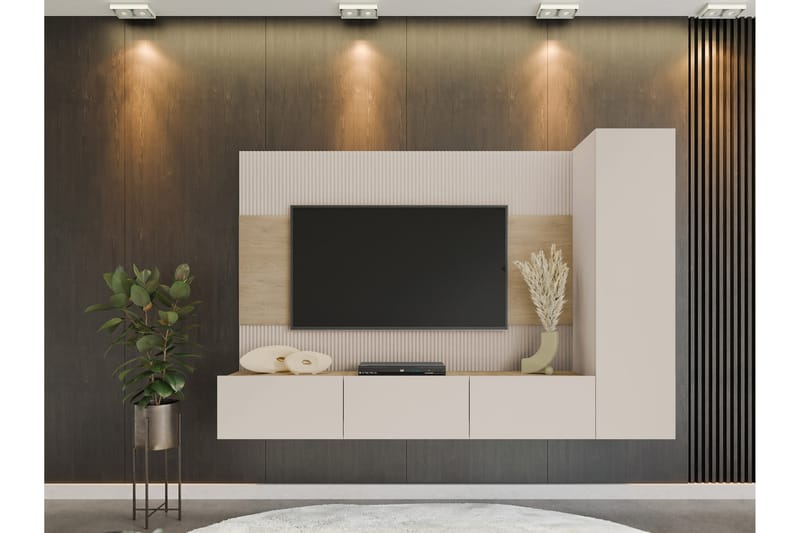 Bernice TV-skab 220x38 cm - Beige - Møbler - TV borde & mediemøbler - TV-skab