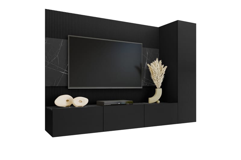 Bernice TV-skab 220x38 cm - Sort - Møbler - TV borde & mediemøbler - TV-skab