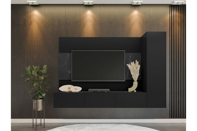 Bernice TV-skab 220x38 cm - Sort - Møbler - TV borde & mediemøbler - TV-skab