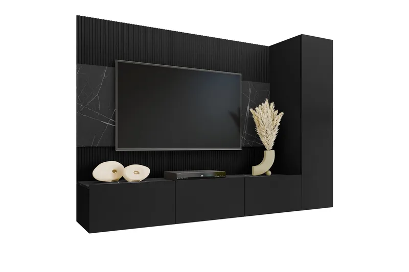 Bernice TV-skab 220x38 cm, Sort