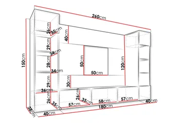 Bernice TV-skab 260x38 cm - Beige - Møbler - TV borde & mediemøbler - Tv-møbelsæt