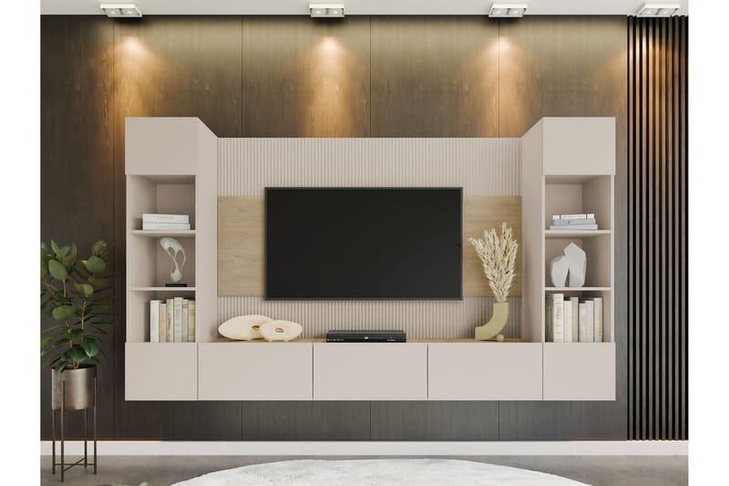 Bernice TV-skab 260x38 cm - Beige - Møbler - TV borde & mediemøbler - TV-skab