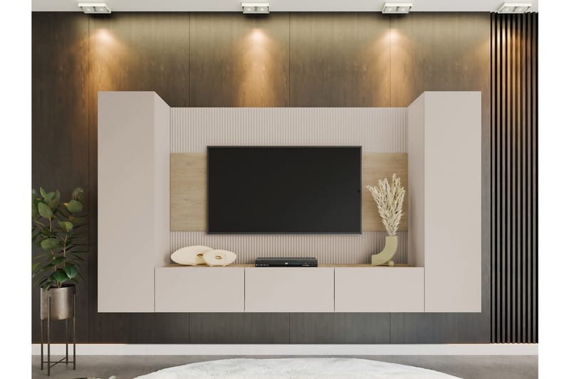 Bernice TV-skab 260x38 cm - Beige - Møbler - TV borde & mediemøbler - TV-skab