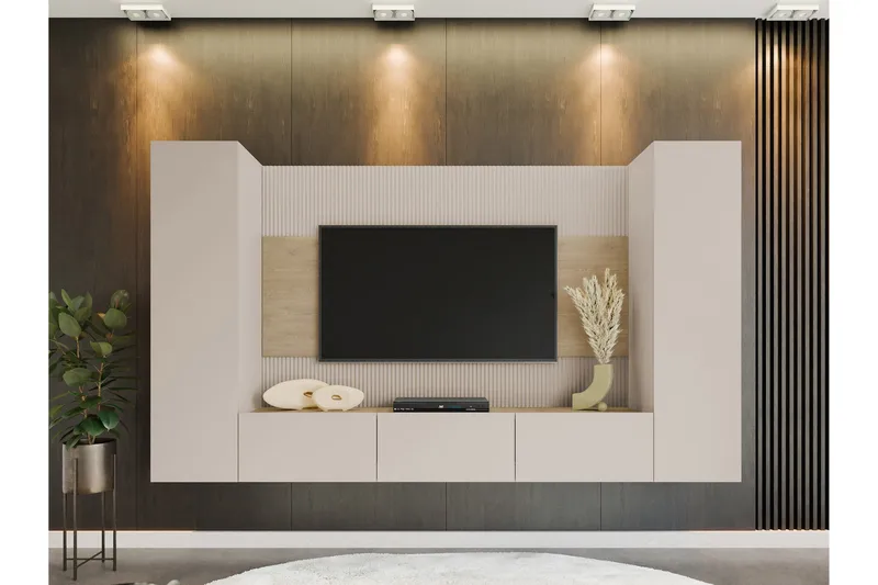 Bernice TV-skab 260x38 cm - Beige - Møbler - TV borde & mediemøbler - Tv-møbelsæt