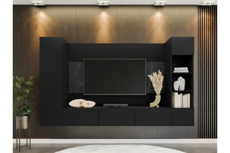 Bernice TV-skab 260x38 cm - Sort - Møbler - TV borde & mediemøbler - TV-skab