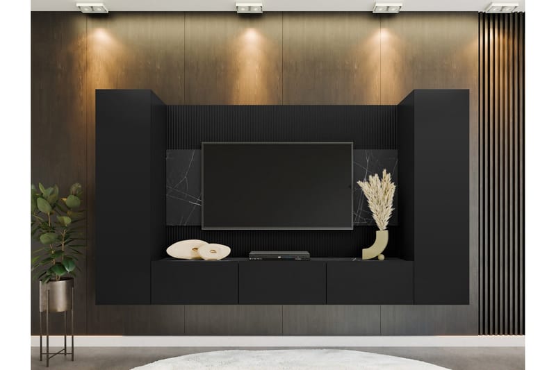 Bernice TV-skab 260x38 cm - Sort - Møbler - TV borde & mediemøbler - Tv-møbelsæt