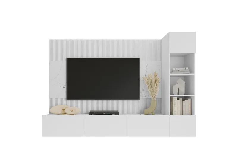 Bernice Tv-skab 38x150 cm, Hvid