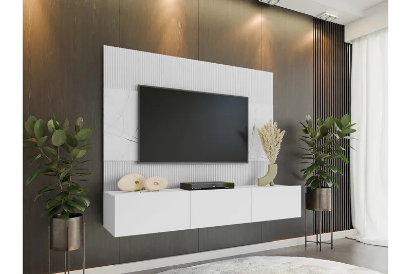 Bernice Tv-skab 38x150 cm - Hvid - Møbler - TV borde & mediemøbler - Tv-møbelsæt