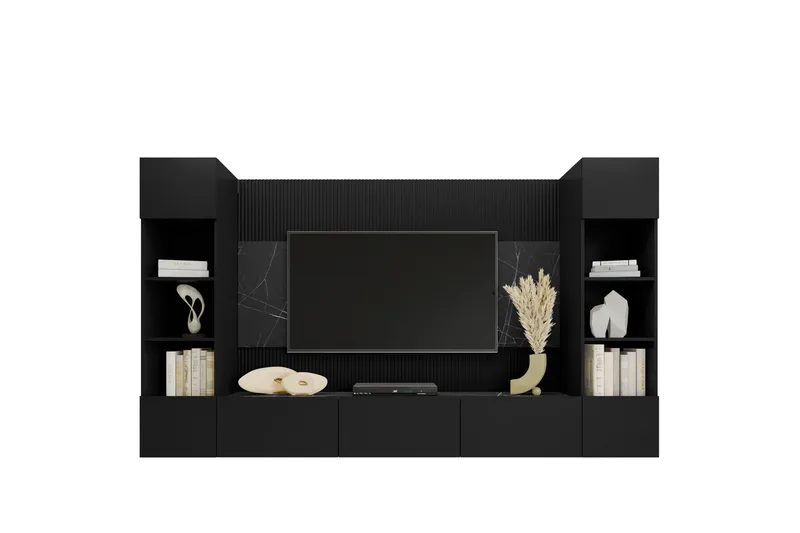 Bernice Tv-skab 38x150 cm, Sort