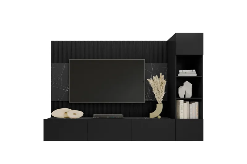 Bernice Tv-skab 38x150 cm, Sort