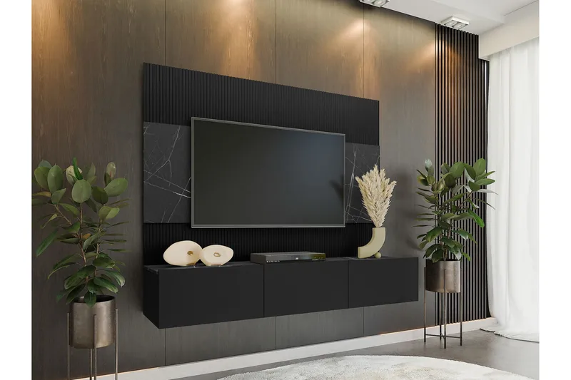 Bernice Tv-skab 38x150 cm - Sort - Møbler - TV borde & mediemøbler - Tv-møbelsæt