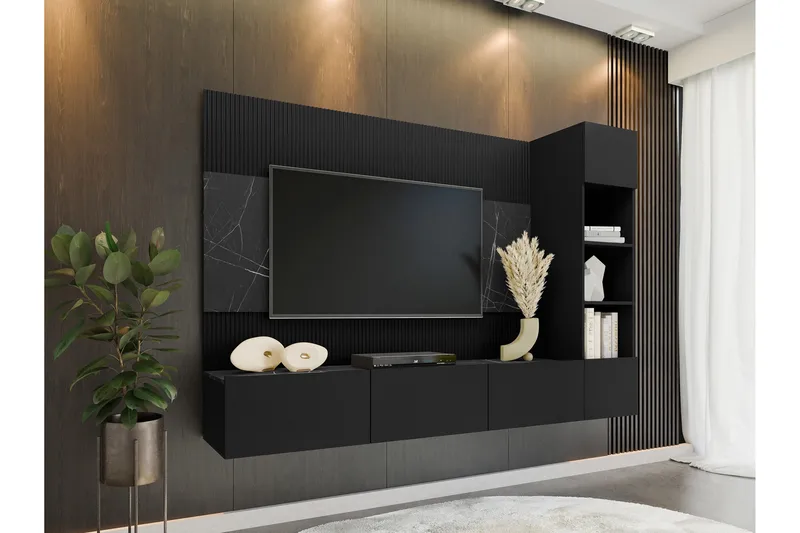 Bernice Tv-skab 38x150 cm - Sort - Møbler - TV borde & mediemøbler - Tv-møbelsæt