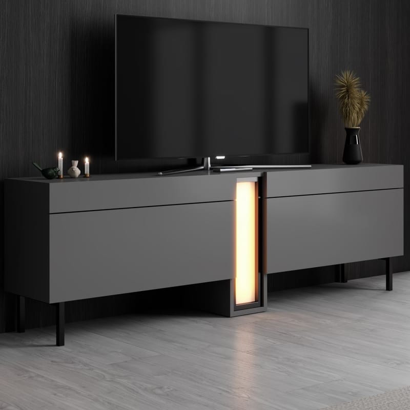 Berriaren TV-bænk 180 cm - Antracit - Møbler - TV borde & mediemøbler - Mediestativ & vægbeslag