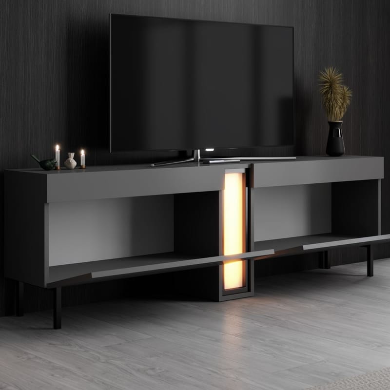 Berriaren TV-bænk 180 cm - Antracit - Møbler - TV borde & mediemøbler - Mediestativ & vægbeslag