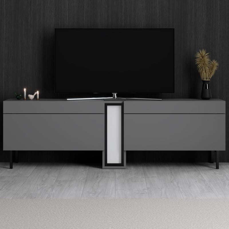 Berriaren TV-bænk 180 cm - Antracit - Møbler - TV borde & mediemøbler - Mediestativ & vægbeslag