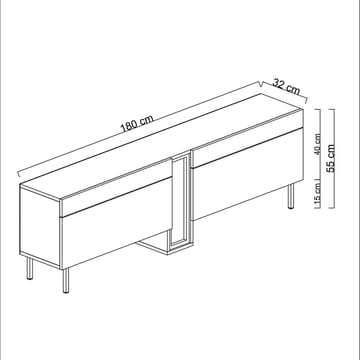 Berriaren TV-bænk 180 cm - Travertin - Møbler - TV borde & mediemøbler - TV-borde