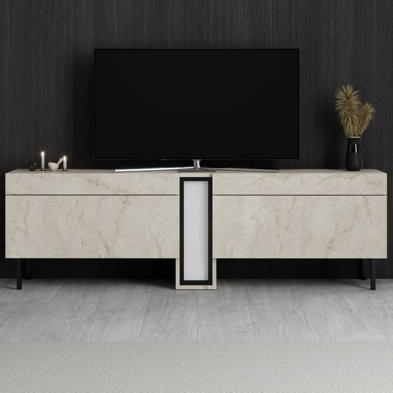 Berriaren TV-bænk 180 cm - Travertin - Møbler - TV borde & mediemøbler - Mediestativ & vægbeslag