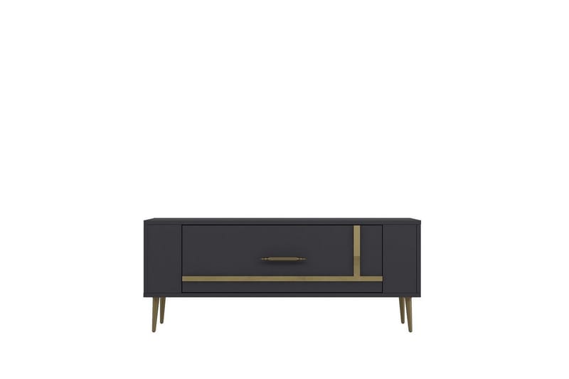 Beyra TV-bænk 120 cm, Antracit/Guld
