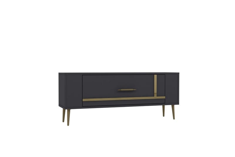 Beyra TV-bænk 120 cm - Antracit/Guld - Møbler - TV borde & mediemøbler - TV-borde