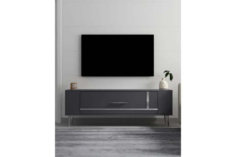 Beyra TV-bænk 120 cm - Antracit/Sølv - Møbler - TV borde & mediemøbler - TV-borde