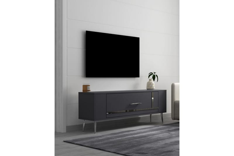 Beyra TV-bænk 120 cm - Antracit/Sølv - Møbler - TV borde & mediemøbler - TV-borde