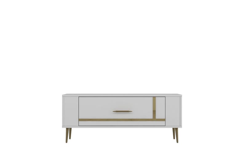 Beyra TV-bænk 120 cm - Hvid/Guld - Møbler - TV borde & mediemøbler - TV-borde